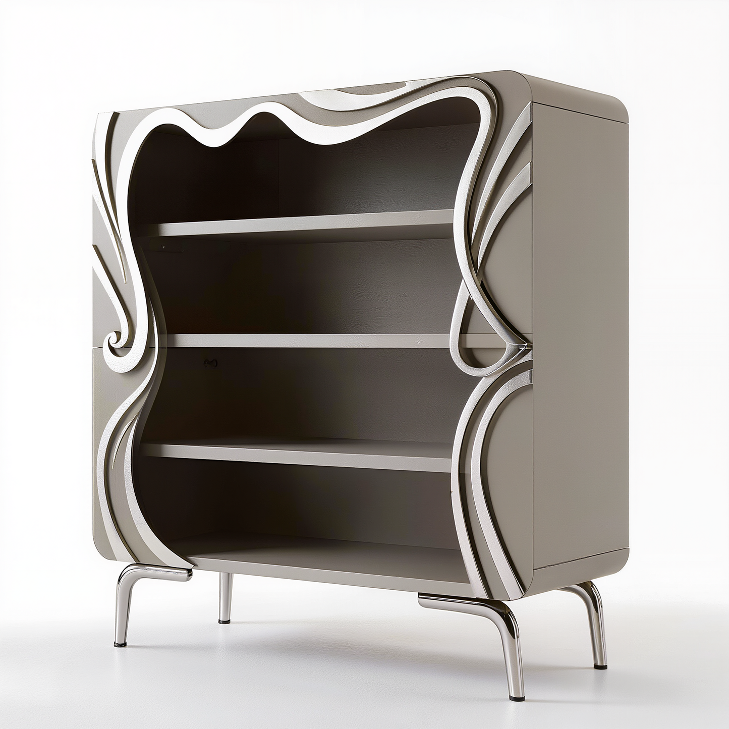 Art Deco-Inspired Open Bookcase