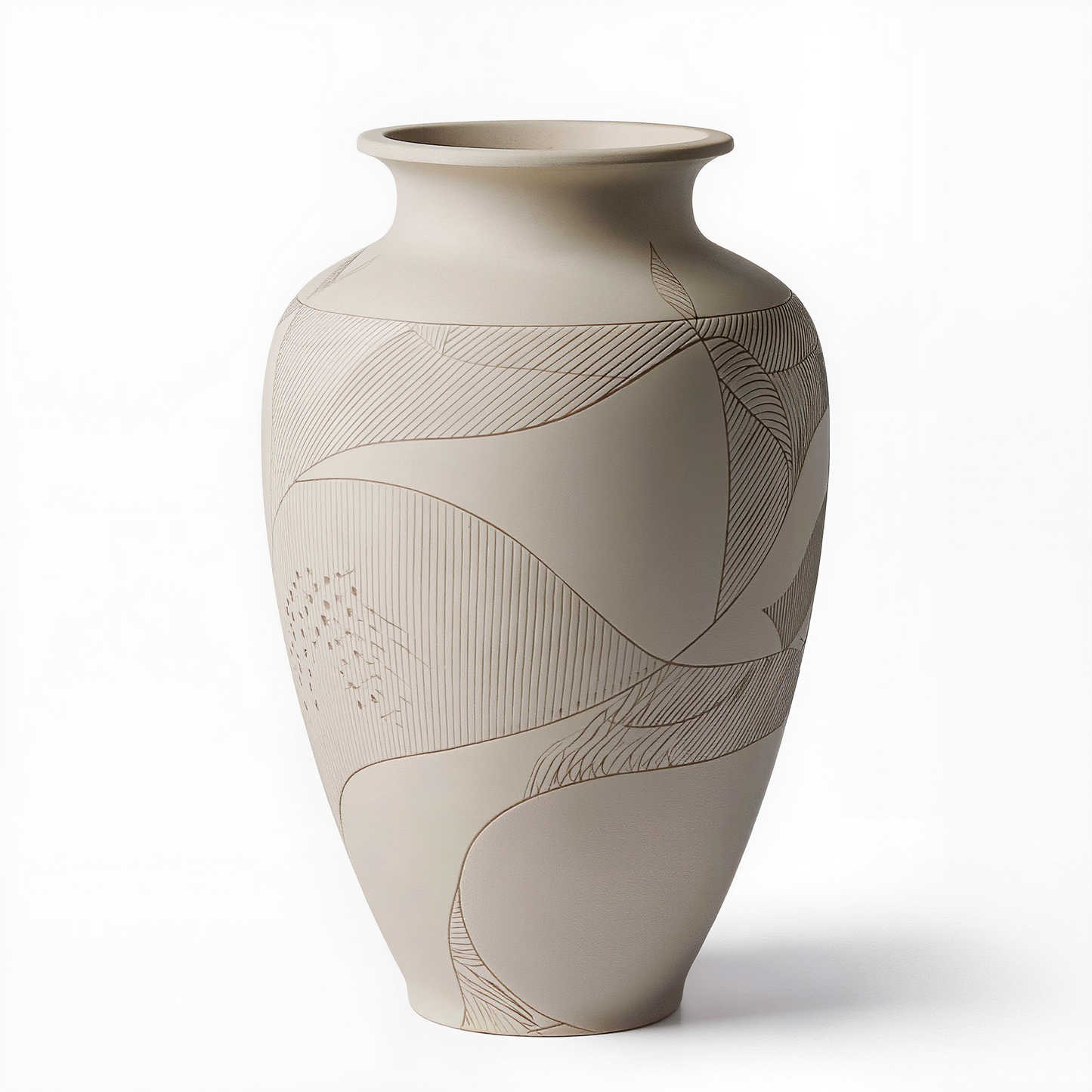 Minimalist Etched Ceramic Vase
