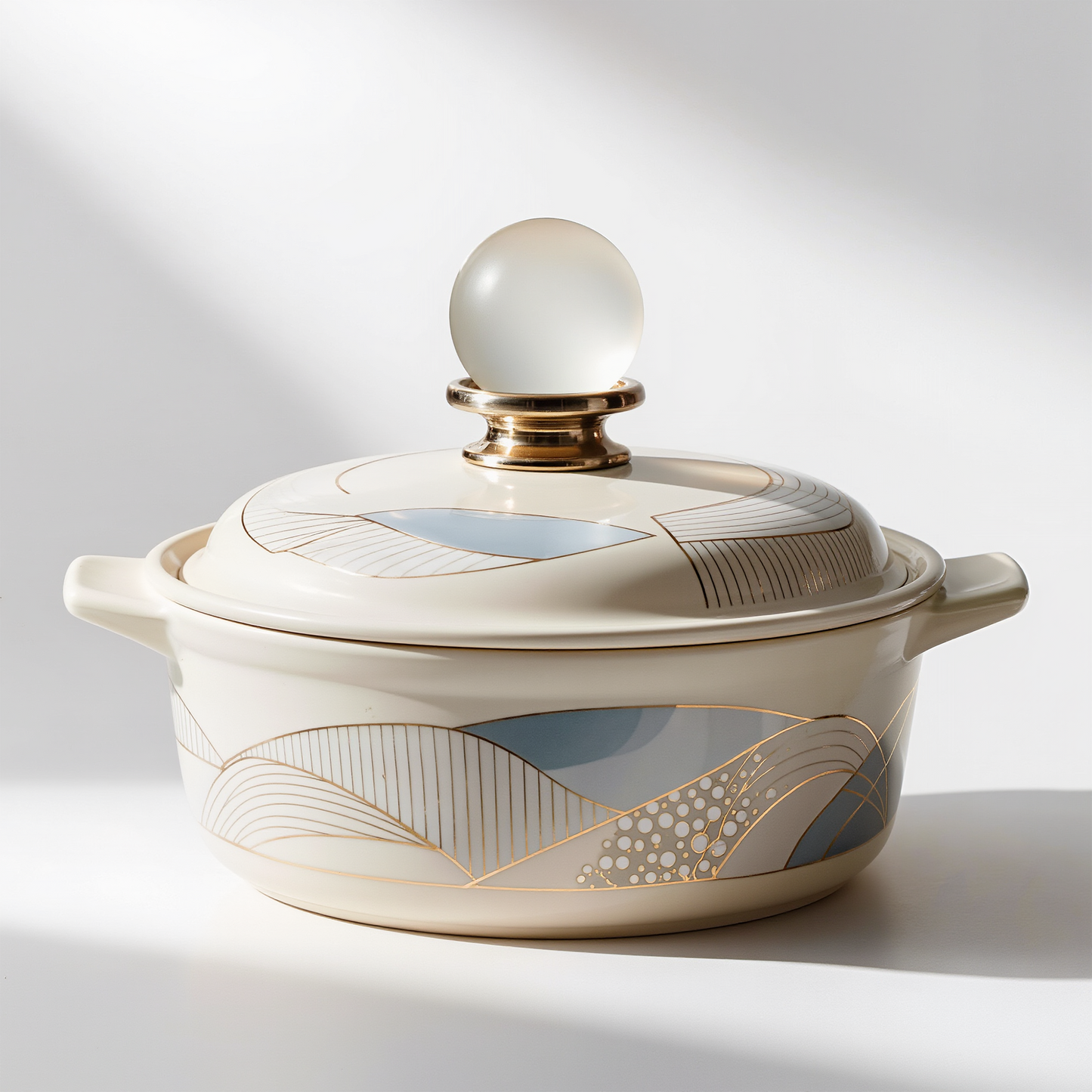Art Deco-Inspired Ceramic Casserole Dish