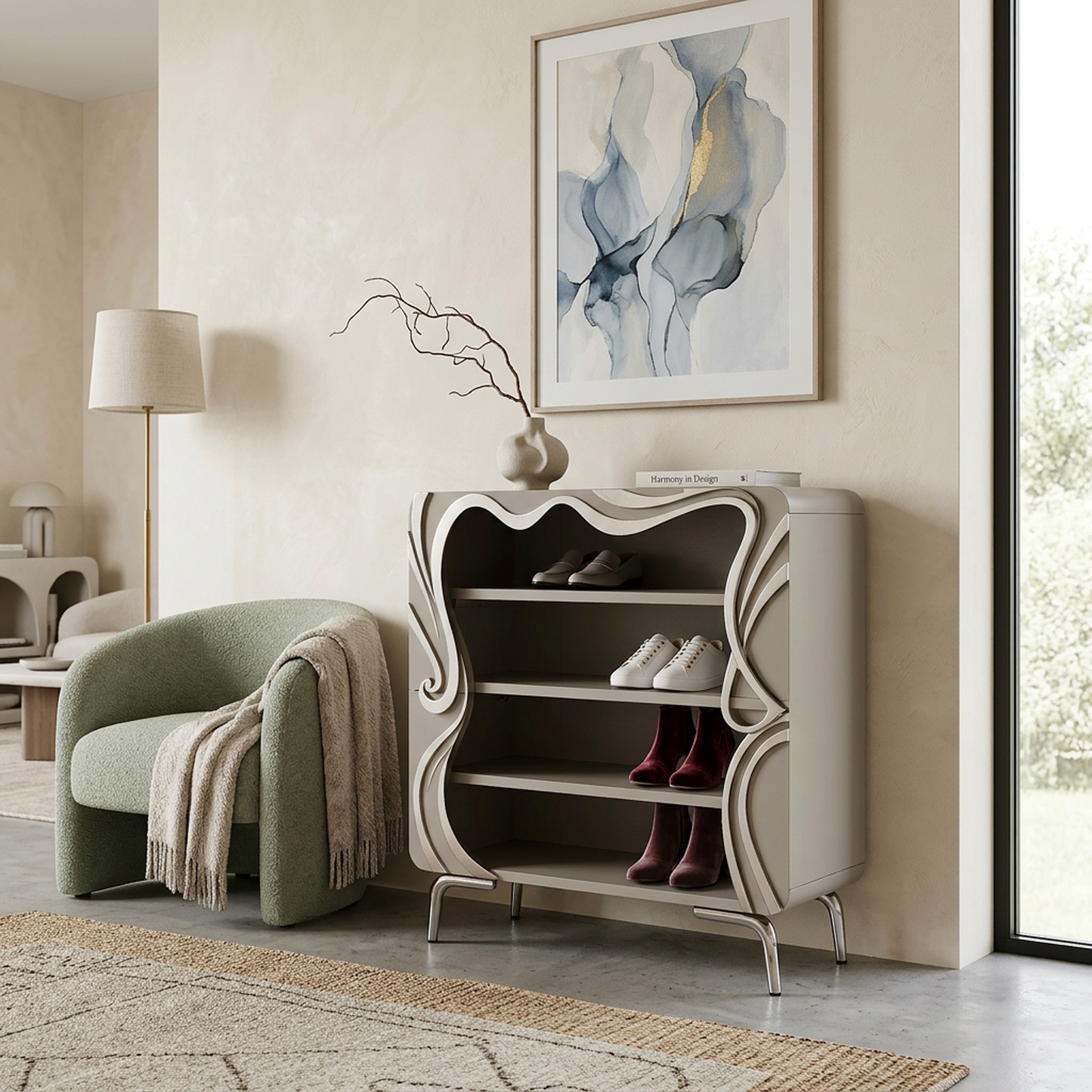 Art Deco-Inspired Open Bookcase
