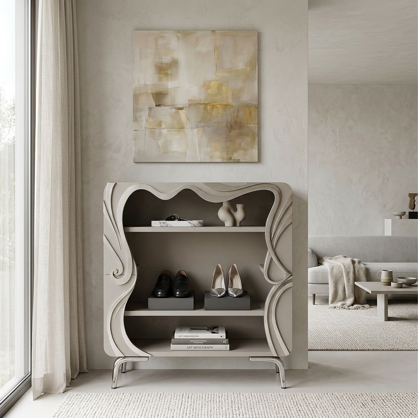 Art Deco-Inspired Open Bookcase