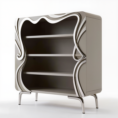 Art Deco-Inspired Open Bookcase