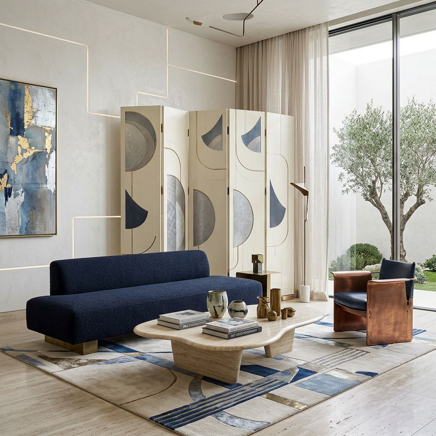 Art Deco-Inspired Folding Room Divider