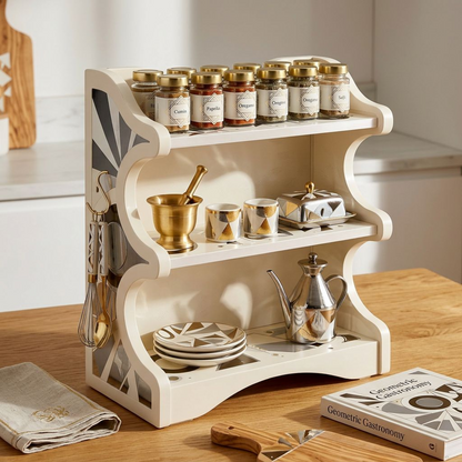Art Deco-Inspired Curved Wall Shelf