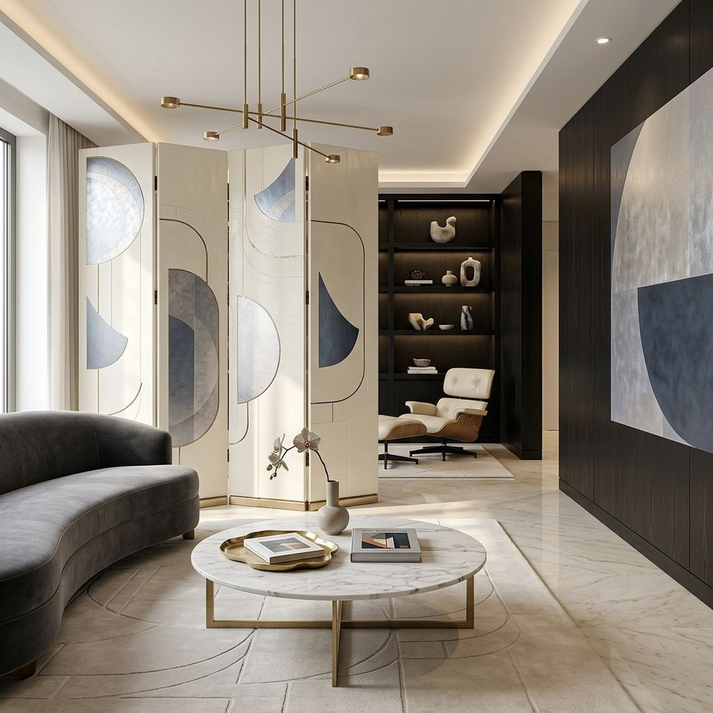 Art Deco-Inspired Folding Room Divider