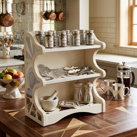Art Deco-Inspired Curved Wall Shelf