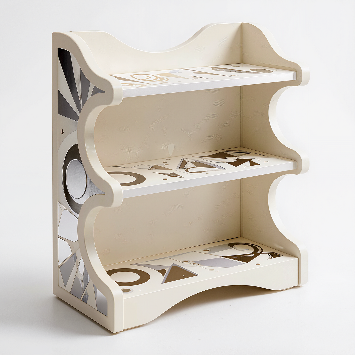 Art Deco-Inspired Curved Wall Shelf