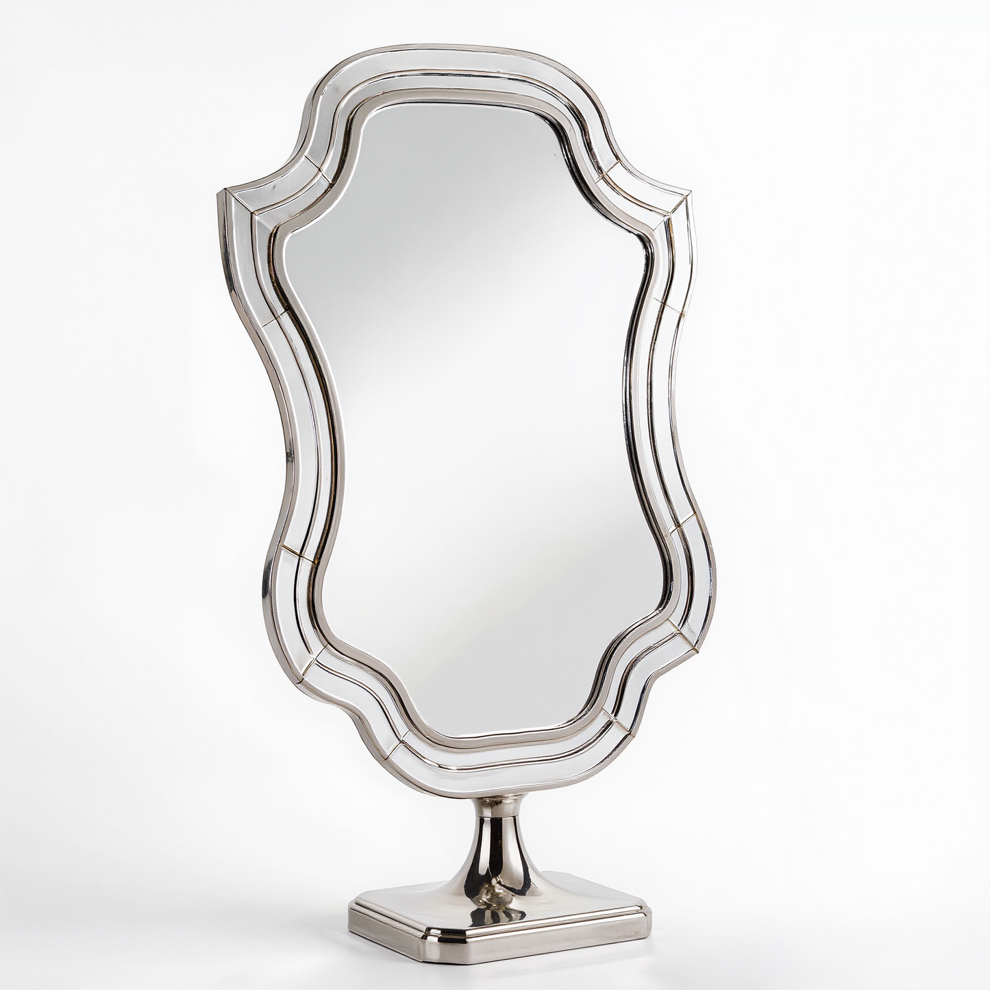 Ornate Silver Tabletop Mirror