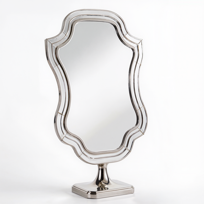 Ornate Silver Tabletop Mirror