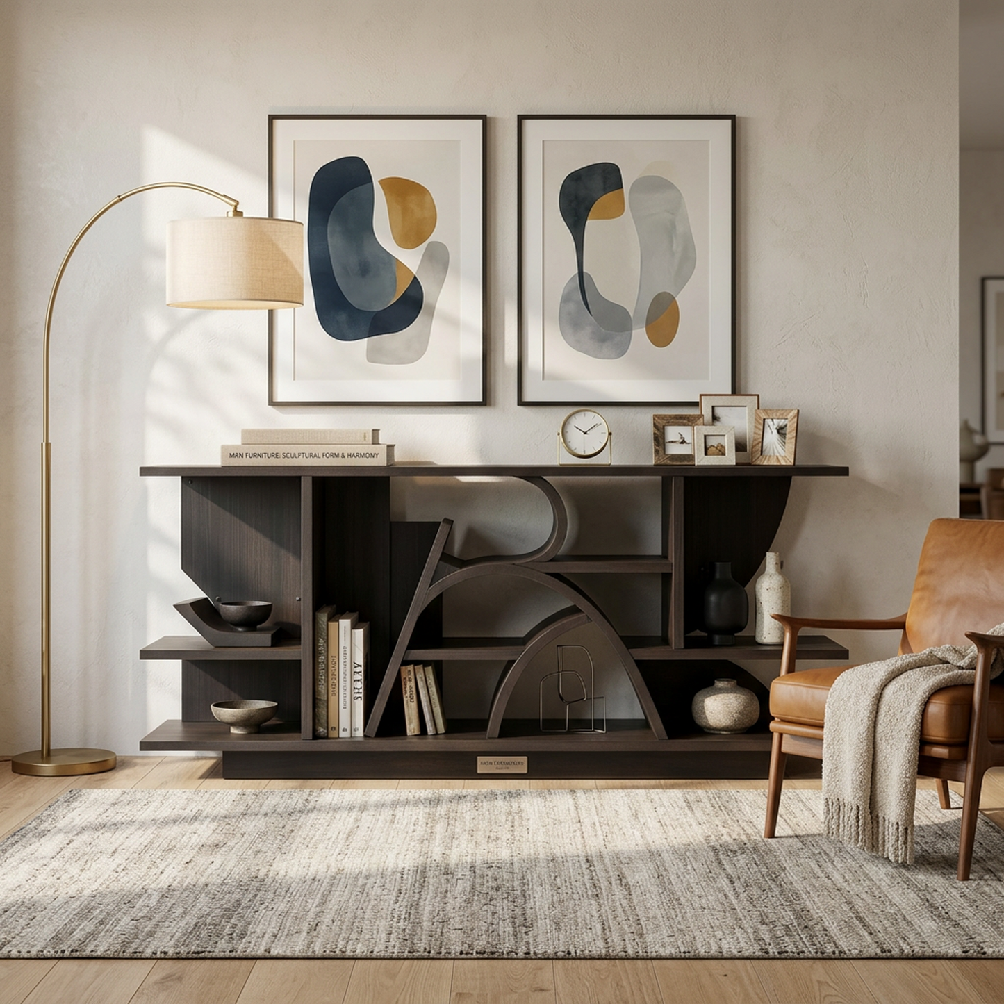 Abstract Geometric Console Table