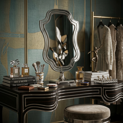 Ornate Silver Tabletop Mirror