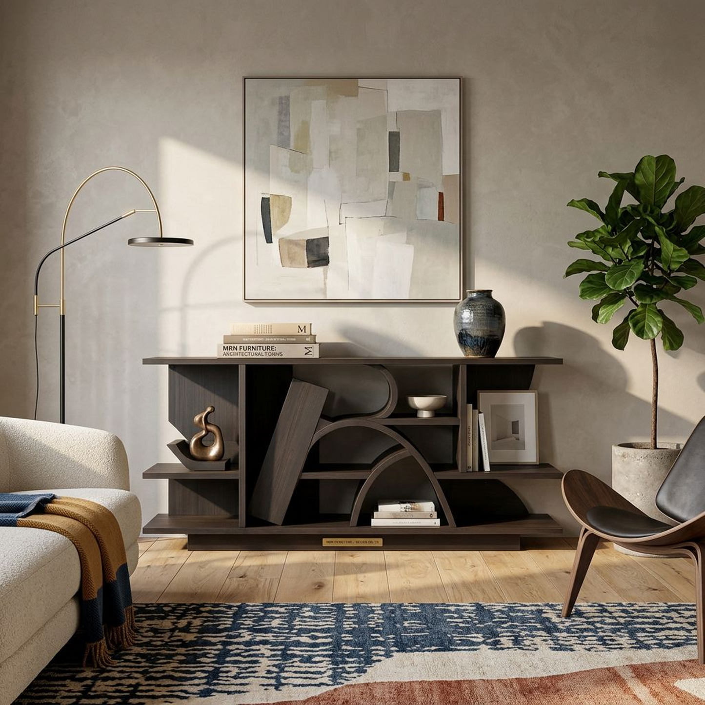 Abstract Geometric Console Table