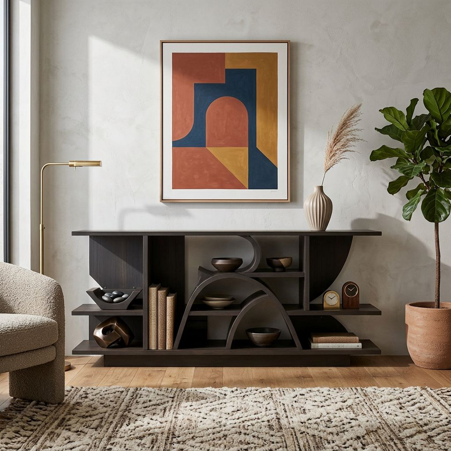 Abstract Geometric Console Table