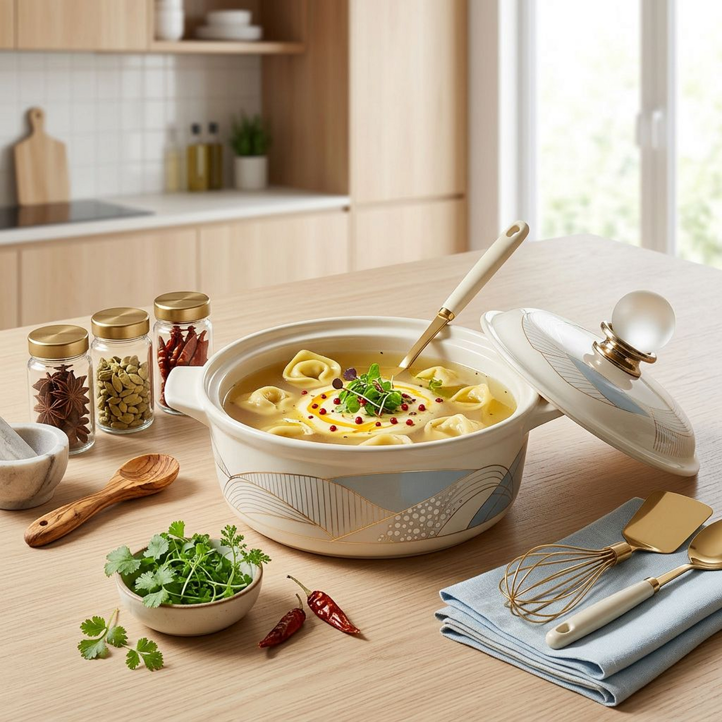 Art Deco-Inspired Ceramic Casserole Dish