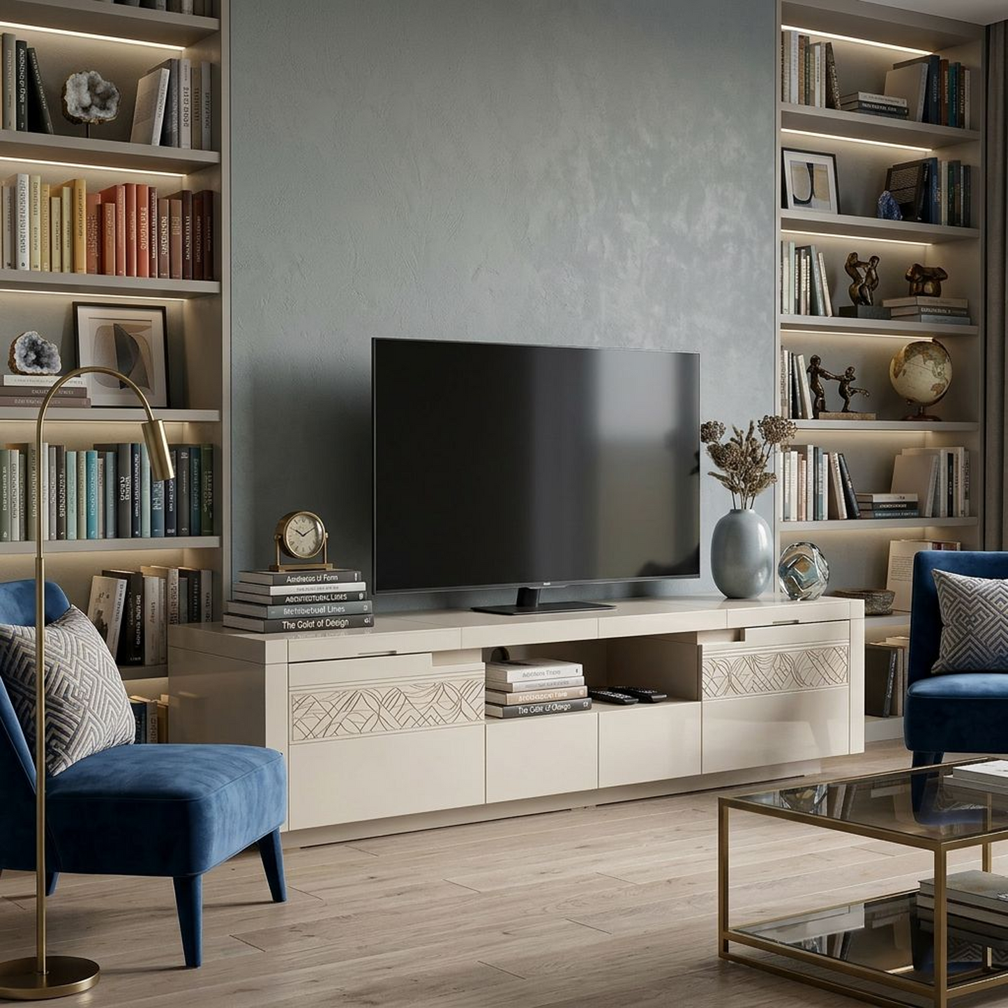 Modern Art Deco TV Console